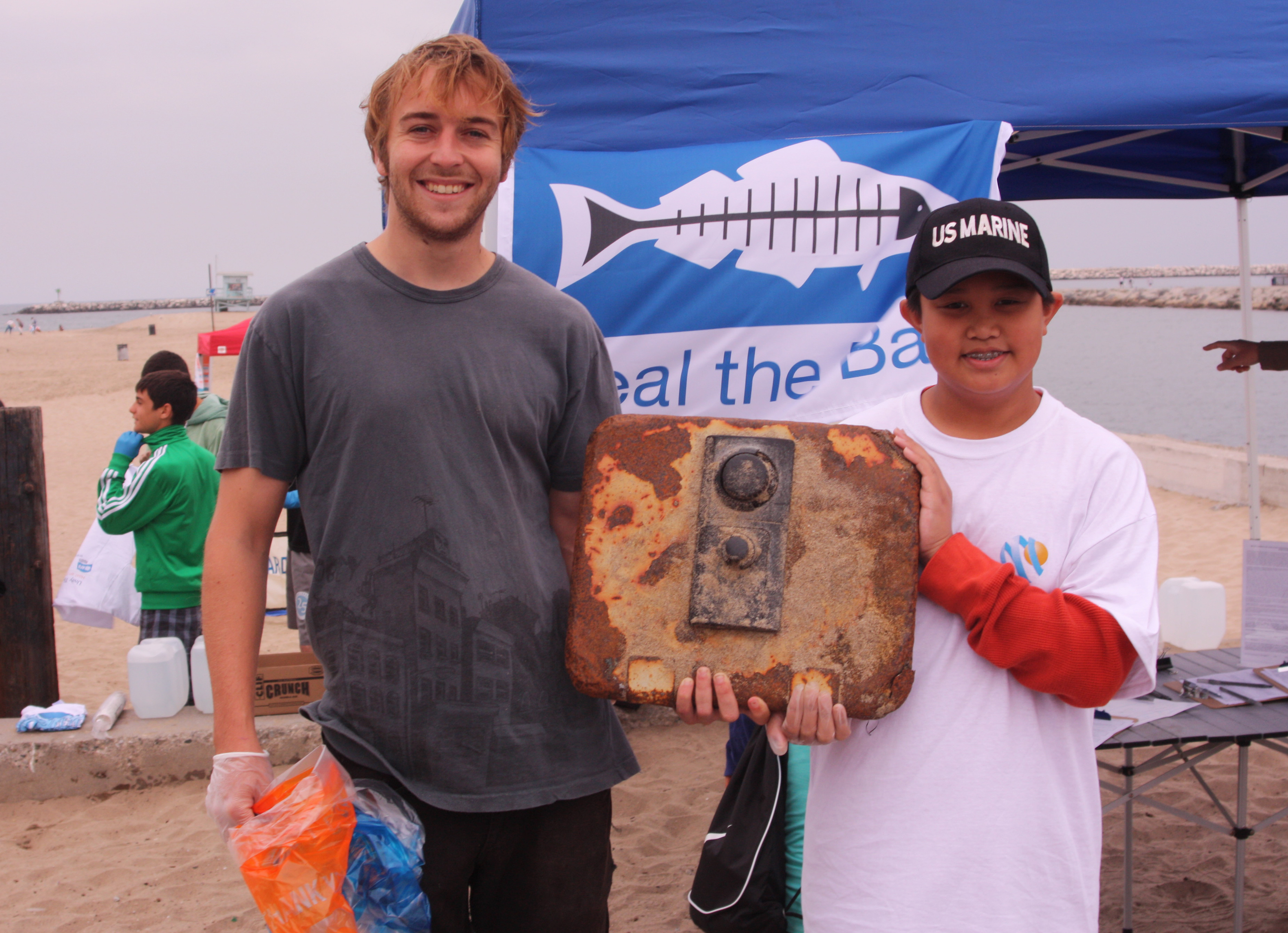 Volunteers at Playa found a safe door at the beach cleanup