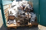 Trash in dumpster