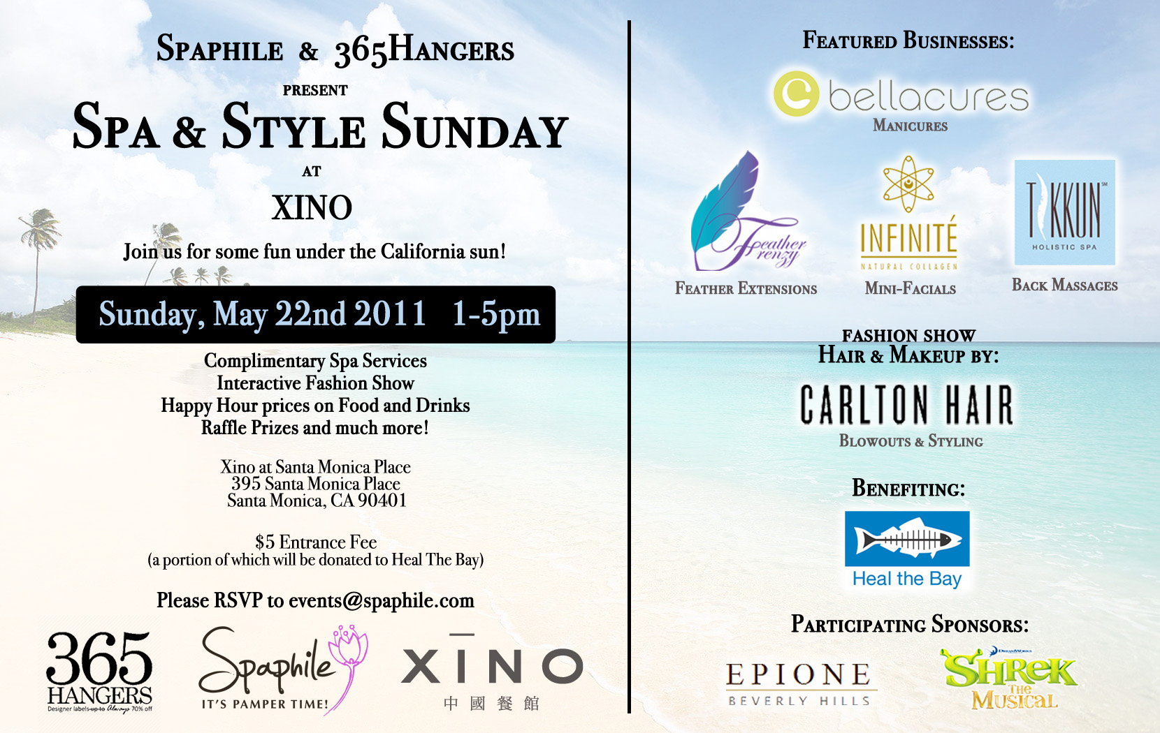 Spaphile & 365Hanagers Spa & Style Sunday Flier
