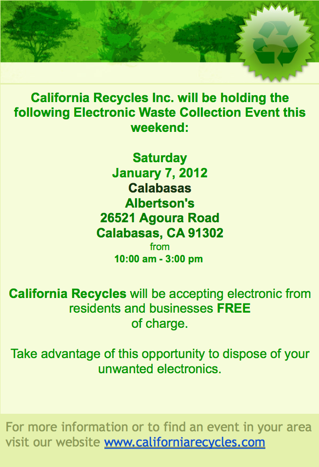 California Recycles Event Flyer