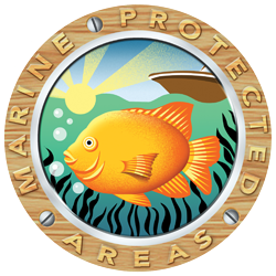 Marine Protected Areas Logo with Garibaldi fish