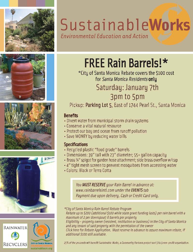 Free Rainwater Barrels - City of Santa Monica - Event lyer