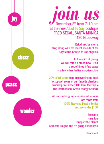Alot to Say, Inc. Invitation