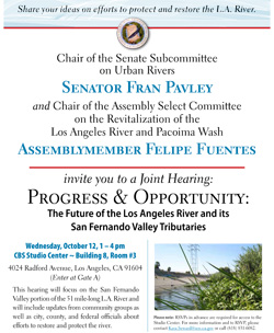 Share your ideas on Urban Rivers with Sen. Fran Pavley