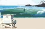 surf surfing santa monica pier nick gabaldon surfer waves beach sand fun