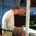 Mark Gold and Gray Davis at the Santa Monica Pier Aquarium