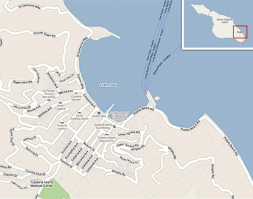 Map of Avalon on Catalina Island