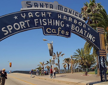 Entrance to the Santa Monica Pier.