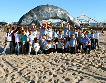 Heal the Bay Staff group shot photo Santa Monica Pier giant whale beach 