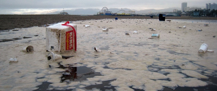 Clean Beaches, Clean Water Campaign - Trash at Santa Monica Beach