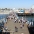 The Santa Monica Pier looking inland from the end.