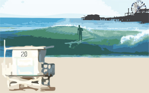 surf surfing santa monica pier nick gabaldon surfer waves beach sand fun